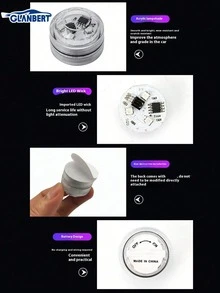 GLANBERT 1 套 8/6/4LED 汽车彩色装饰灯 RGB 遥控脚灯高亮度多模式氛围灯﻿