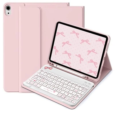 Trådlöst Bluetooth-tangentbord (150mAh) med avtagbart tangentbordsfodral och stylushållare (bågdesign) för Samsung Galaxy Tab, iPad, Redmi Pad SE