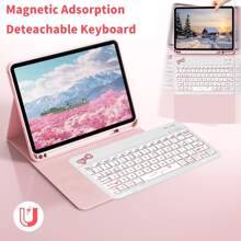 Tastatur Hülle kompatibel mit Samsung Galaxy Tab und iPad, Redmi Pad SE, mit abnehmbarer kabelloser Bluetooth Tastatur (150mAh) und Stifthalter (Schleife)
