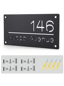 1pc Custom House Number, Acrylic House Number, 3D Embossed Design Matte Black, Outdoor Street Address Plate, Reusable, Versatile, Stylish, Exquisite, High Quality, Personalized, Unique, Suitable For Home Decoration, Wall Decoration, Street Decoration, Office Decoration - Multicolor - View 8