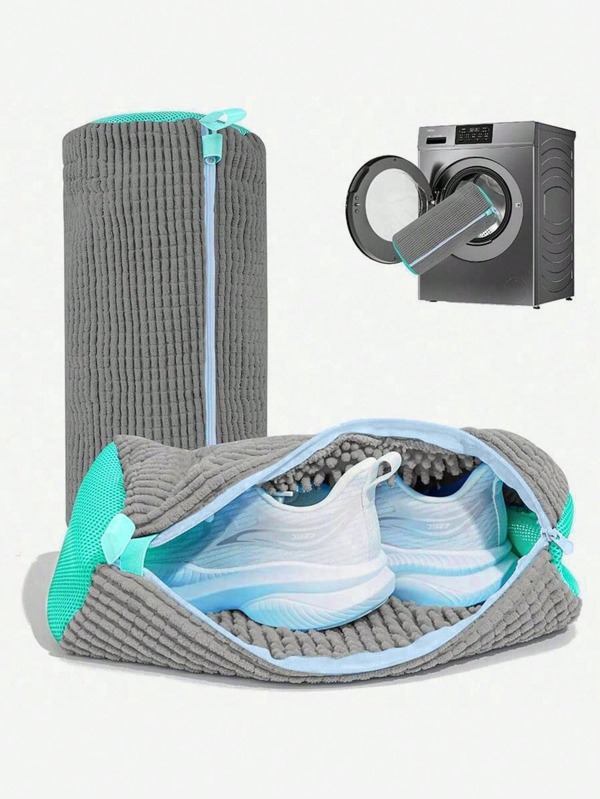 1 bolsa para sapatos específica para máquina de lavar, bolsa organizadora de sapatos para viagem, bolsa organizadora portátil para sapatos lavados à máquina, bolsa protetora e antideformação para lavagem e proteção de sapatos, bolsa de limpeza e proteção de sapatos
