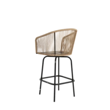Juego de bar para exteriores de 3 piezas, juego de mesa de bar y sillas para patio, juego de patio de altura de bar - 2 x sillas de bar giratorias, 1 x mesa de bar redonda (tipo madera DPC) - Gris - 1 - Ver 10
