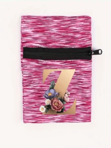 Fashionable New Floral Letter Printed Zipper Wrist Wallet - Girl's Portable Arm Phone Bag And Mini Coin Purse, Outdoor Sports Elastic Running Storage Arm Bag, Anti-Theft Key Hand Card Bag, Suitable For Sports And Travel - Multicolor - View 48