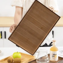 Japanese Style Bamboo Tray Rectangular Home Breakfast Tray With Tea, Cupplates, Cakes, Bread, Coffee, Tea Sets, Barbecue Plates - Brown - View 2