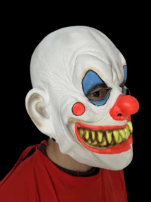 1pc Scary Clown Mask, Carnival Party Cosplay Prop, Suitable For Various Holiday Costumes And Accessories, Wild Funny Nightmare Headpiece, Halloween Essential - Multicolor - View 3