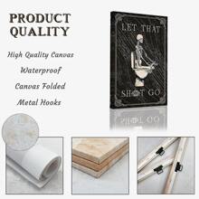 1 Piece Of Canvas Poster Interesting Skull, Canvas Print Bathroom Decoration, Retro Skull Poster, Home Decoration, Home Decoration Canvas Art Painting, Pattern Wall Art Decoration, Wall Decoration, Waterproof Painting, Printed Artwork Gifts Birthday Graduation Halloween Decor Fall Decor