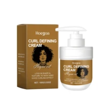Hoegoa Curl Defining Cream Refreshing Moisturizing Nourishing Hair Gloss Natural Fluffy Defining Curl Styling Cream - Brown - View 6
