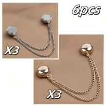 2/3/4/6pcs Magnetic Scarf Clips - No Sewing Required, Detachable Rings, Minimalist Round Chain Buckle | Multi-Functional Apparel Fastener, Secure & Fitted - Multicolor - View 19