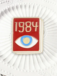 1枚眼睛数字休闲风锌合金时尚个性化灵感胸针，复古创意金属徽章，独特小众男士合金翻领别针，经典数字服装胸针，包包配饰，适合日常佩戴、学校办公配饰、衬衫外套、珠宝、圣诞节、万圣节、秋冬季配饰，适合青少年、青年、男士，休闲、户外、运动、度假、毕业礼物、生日礼物，日常佩戴衣夹，趣味可爱教师礼物，服装配饰，包包挂饰，男士礼物，包包别针 - 彩色 - 查看 3