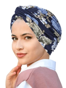 1 pièce Nouveau bonnet beanie torsadé imprimé de fleurs pour femme, couvre-chef polyvalent pour chimiothérapie, voyage, turban imprimé pour femme