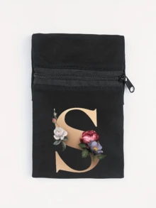 Fashionable New Floral Letter Printed Zipper Wrist Wallet - Girl's Portable Arm Phone Bag And Mini Coin Purse, Outdoor Sports Elastic Running Storage Arm Bag, Anti-Theft Key Hand Card Bag, Suitable For Sports And Travel - Multicolor - View 41