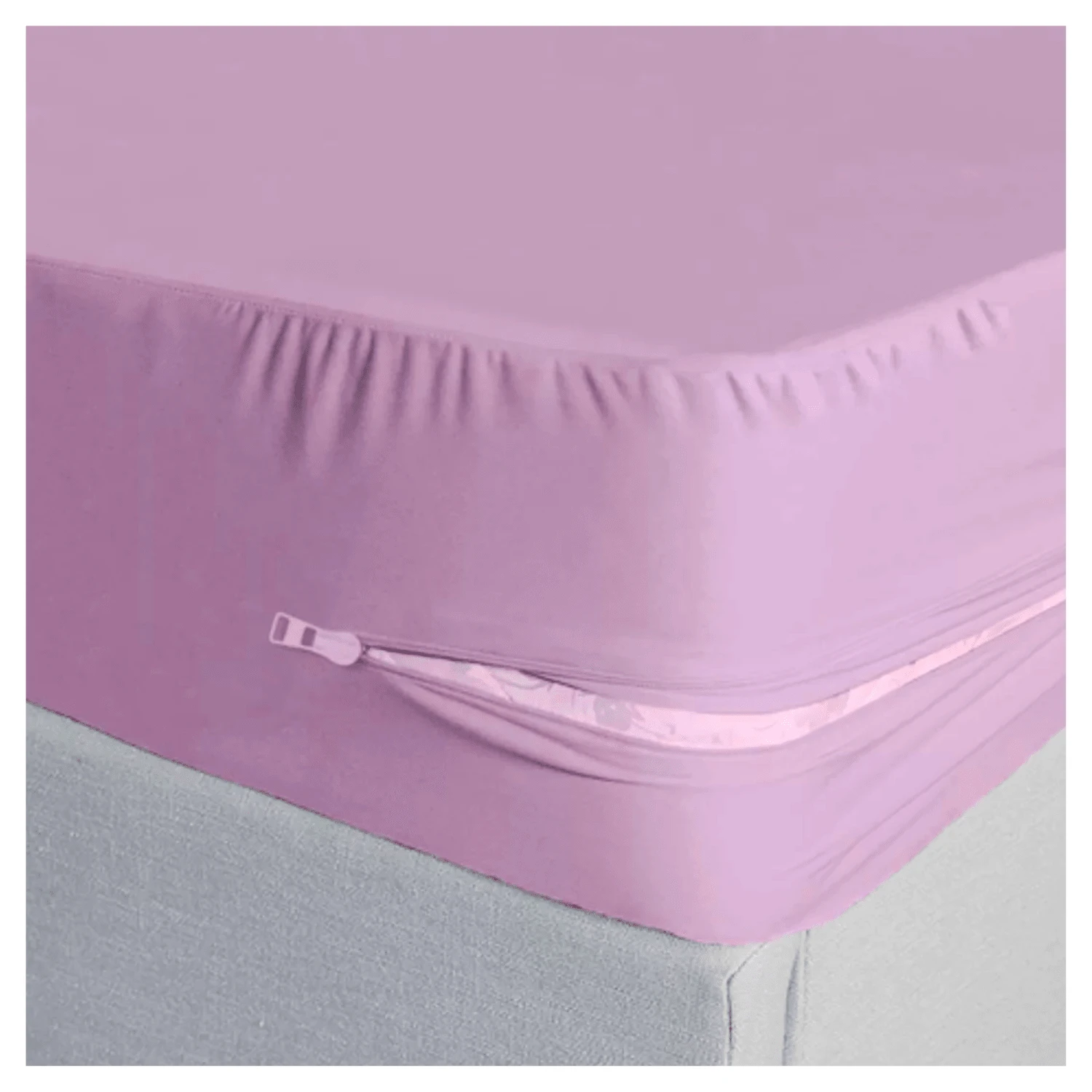 Mattress Cover Protector Double With Zipper Complete Mattress Protection - Lilac Purple - View 1