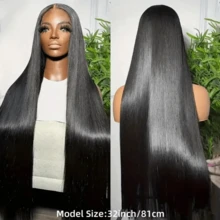 MECRY 200% Density 13x6 13*4 4*4 5*5 HD Straight Lace Front Wig - Pre-Plucked, High-Density Human Frontal Hair For Women, Black, Elegant Style, Natural Hair Look, Hairpiece|Straight Hair Wig|Highdensity Wig 10Inch 36Inch Blended Hair - Natural & Black - View 5