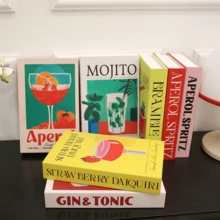 3pcs Cocktail Series Fake Books For Decoration Simulation Book Storage Box Coffee Table Books Ornaments Villa Hotle Home Decor Suitable For Many Scenarios (Room Decor, Home Decor, Bedroom Decor Living Room Decor, Office Decor, Bathroom Decor, / Desktop Decor, TV Cabinet, Lobby, Bookshelf) Various Holiday Gifts. - Multicolor - View 4