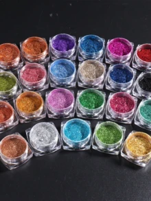 23 Boxes/Set Y2K Style Magic Mirror Powder, Metallic Nail Glitter, Luxury Nail Art Decorations, DIY Nail Jewelry, Nail Accessories, 4 Sets/Combo - Multicolor - View 9
