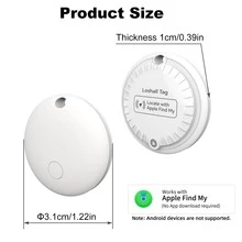 Minirastreador GPS compatible con Apple iOS, localizador AirTag, rastreador Bluetooth inteligente, conectado al sistema Apple Find My, seguimiento remoto preciso, usa batería CR2032 para larga espera (aprox. 6 meses), batería reemplazable, adecuado para rastrear personas e ítems importantes, accesorio localizador de automóvil, solo compatible con sistema iOS - Multicolor - Ver 3
