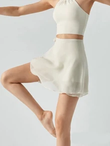 芭蕾舞裹裙，体操考试舞蹈蓬蓬裙，连体紧身衣裙，教师裙，多功能休闲裙（可遮盖短裤），防走光裙，女士舞蹈、跑步、健身运动裙 - 彩色 - 查看 16