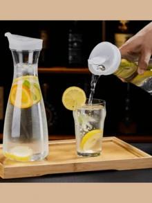 Flip-Top Water Bottle, Transparent Acrylic Juice Beverage Pitcher, Clear Drink Container - Suitable For Water, Iced Tea, Lemonade, Juice, Beverages, Milk, Cold Brew Tea, Juice Container Water Bottle, Transparent Narrow Mouth Drink Water Bottle, Perfect For Outdoor Picnics, Beach Vacations, And More. - Multicolor - View 8