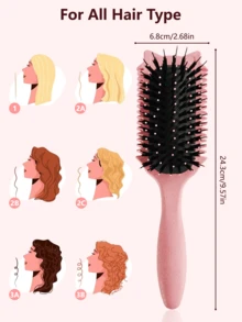 2025 女士卷发梳，造型和定型顺发梳，卷发纹理和毛躁控制，返校，旅行度假必备，女士发饰，刷子，发刷，边缘刷，刷头发，发梳，梳头发，顺发刷，球刷，迷你发刷，发刷套装，木梳