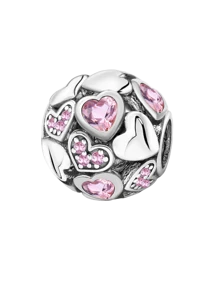 1 PC Heart To Heart Beads Pendant Beads Pendant Ball Suitable For Bracelets DIY Women's Jewelry