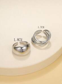 14pcs/2 Sets Fashion Minimalist Elegant Vintage Asymmetrical Geometric Liquid Thick Chunky Statement Cocktail Rings Set, Gift For Holiday Beach Party Date Everyday Wear