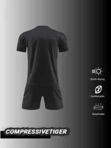 2 件男士个性化足球球衣 - 可定制姓名和号码马德里印花短袖 T 恤 + 短裤套装速干吸汗运动足球俱乐部球员套装作为礼物