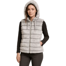 Women Outdoor Vests Jackets - Light Grey - View 7