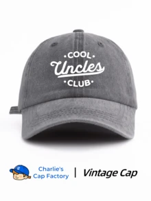 1 Pc COOL UNCLES CLUB Printed Washed Baseball Cap, Classic Stylish Soft Sweatband Adjustable Size Lightweight Sun Protection Versatile Classic Cap, Suitable For Outdoor Sports Football Games Daily Wear Party Vacation Perfect Gift For Cool AUNTs Friends Family - UNCLE - View 4