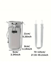 1PC Large Capacity Crossbody Water Bottle Bag, Cup Protective Case, Travel Mug Pouch, Outdoor Leisure Portable Water Bottle Storage Bag Niche Design Crossbody Shoulder Bag With Water Bottle And Phone Pocket, Nylon - Multicolor - View 4