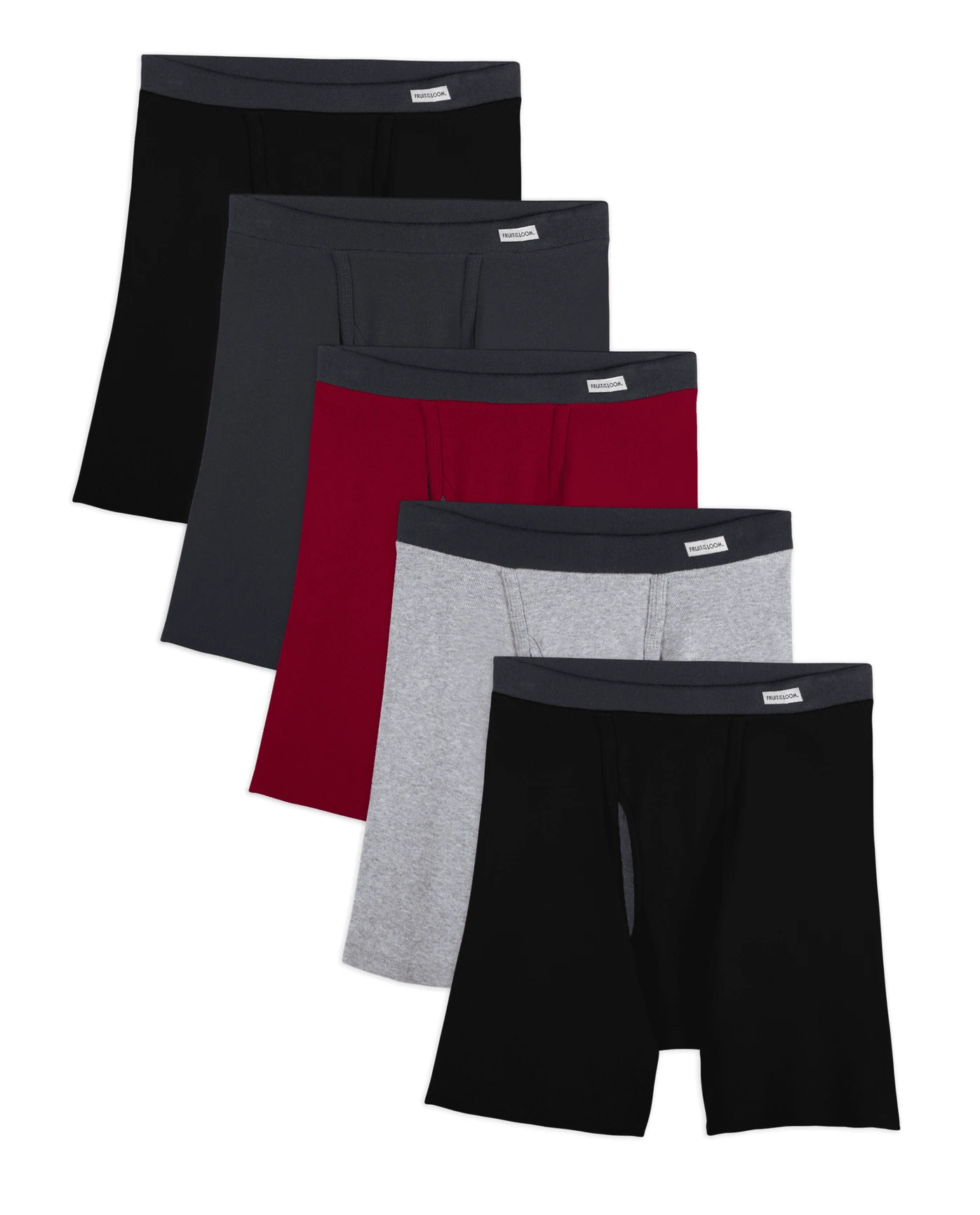 Fruit Of The Loom Mens Coolzone Covered Waistband Boxer Briefs 5 Pack, M, Assorted - 彩色 - 查看 1