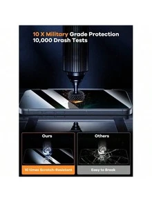 Bộ 2 miếng dán màn hình cường lực chống nhìn trộm, phù hợp với 16/15/14 Plus/13/12/11 Pro Max (6.1/6.7 inch), XR/XS Max, bảo vệ toàn diện sự riêng tư, lớp phim phụ chống bụi, dễ dàng lắp đặt, tầm nhìn rõ nét, bảo mật cạnh bên, chống bám vân tay, chống nước và chống trầy xước, tương thích với dòng X-16. - màu đen - Xem 7