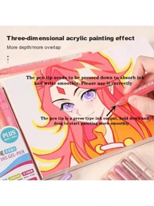 6 Colors Languo Feutre Acrylique Paint Markers Pens Stationery Acrylic Gel Pen 1.0mm For Rock Ceramic Glass Wood Drawing Writing Art School Supplies