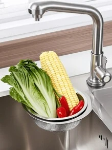 Rustic Sink Strainer With Handle, 201 Stainless Steel Kitchen Sink Drain Filter, Uncharged, For Dining & Indoor Use, Abrasion Resistant, Rust Resistant