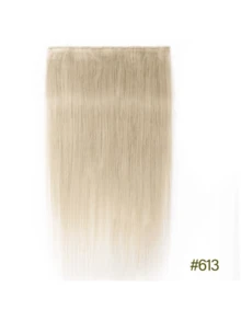 Clip In Human Hair Extensions 100% Natural Extension Hair Clip 3/4 Full Head Hairpiece 40-60g 14"-24" Clip In Natural Hair - S613 - View 2