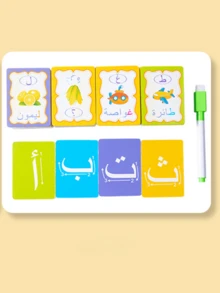 1 Pc Learning Arabic Alphabet Cognitive Flash Card Can Be Repeatedly Erased, Science And Education Card Kindergarten Children Early Education Training AIDSkids Learning Cards,Arabic Writing,Flash Card Arabic,Arabic Alphabet,Flash Cards,Arabic Letters
