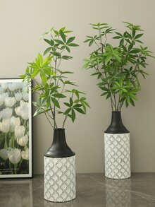 1/2 片 112厘米人造桉树叶，仿真桉树枝，适用于墙面、客厅、卧室、婚礼、派对装饰、桌面摆设。家居、书桌装饰、厨房、婚礼、餐桌、中心摆件、办公室、花园、户外、房屋、庭院装饰，适合春、夏、秋、冬四季。 - 綠色 - 查看 6