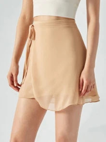 芭蕾舞裹裙，体操考试舞蹈蓬蓬裙，连体紧身衣裙，教师裙，多功能休闲裙（可遮盖短裤），防走光裙，女士舞蹈、跑步、健身运动裙 - 彩色 - 查看 14