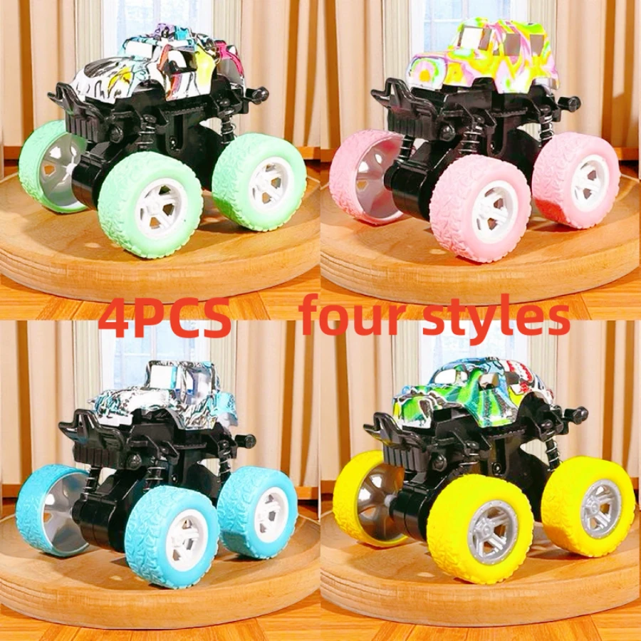 Modelo de juguete de coche todoterreno de 4 ruedas motrices con grafiti, coche de juguete para niños de 3 a 6 años, coche pequeño con amortiguador, todoterreno de 4 ruedas motrices con volteo, regalo de cumpleaños para niños [color aleatorio], de vuelta al colegio - Multicolor - Ver 1