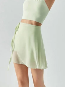 芭蕾舞裹裙，体操考试舞蹈蓬蓬裙，连体紧身衣裙，教师裙，多功能休闲裙（可遮盖短裤），防走光裙，女士舞蹈、跑步、健身运动裙 - 彩色 - 查看 12