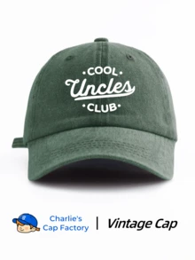 1 Pc COOL UNCLES CLUB Printed Washed Baseball Cap, Classic Stylish Soft Sweatband Adjustable Size Lightweight Sun Protection Versatile Classic Cap, Suitable For Outdoor Sports Football Games Daily Wear Party Vacation Perfect Gift For Cool AUNTs Friends Family - UNCLE - View 6