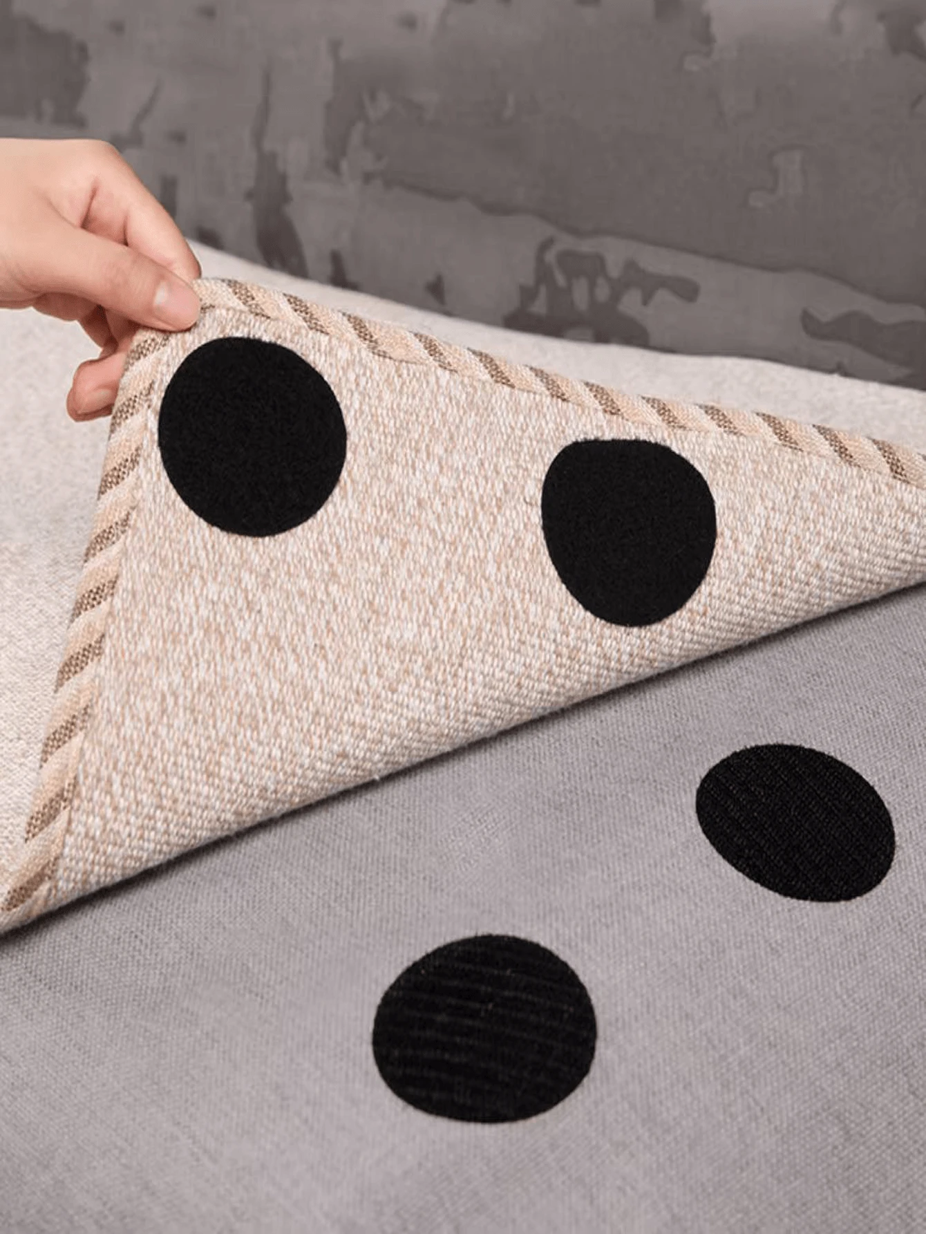 Double-Sided Adhesive Carpet Gripper Pads, Non-Slip Fixation Stickers For Bedding, Carpets, Tablecloths And Other Home Goods - Black - View 1