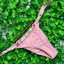 Personalized Panties Sexy Thong With Phrase Name Gold Letters Women's Lingerie Panties Immediate Shipping Romantic-French Funny Mesh Fabric Cool Breathable Elastic Simple Letter Panties Mid-Rise Boyfriend Gift - 乾枯玫瑰色 - 查看 3