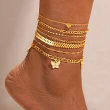 22pcs/7pcs Durable Bohemian Style Beaded Bracelets With Crystal Decor - Zinc Alloy Material - Suitable For Party, Beach And Daily Wear