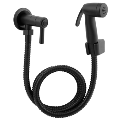 Ducha Higienica Luxo Metal Preta Acionamento 1/4 Volta Com Gatilho