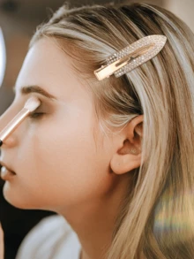 8个/4个无痕发夹，镶钻防弯折扁平造型夹，闪亮金属卷发夹，刘海无痕造型夹，化妆发夹，女士女孩美发工具，银色、金色、黑色，发饰，发夹爪夹，学习用品，头部饰品 - 彩色 - 查看 3