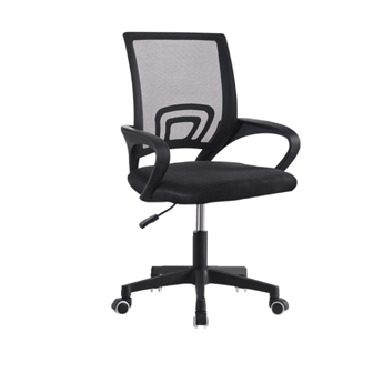 GLOBAL Z-A Silla de Oficina con Soporte Lumbar Giratoria Escritorio Sillon Ruedas Despacho casa salon habitacion ergonómica Gaming, escritorio, silla nordico tulipu NEGRO GRIS