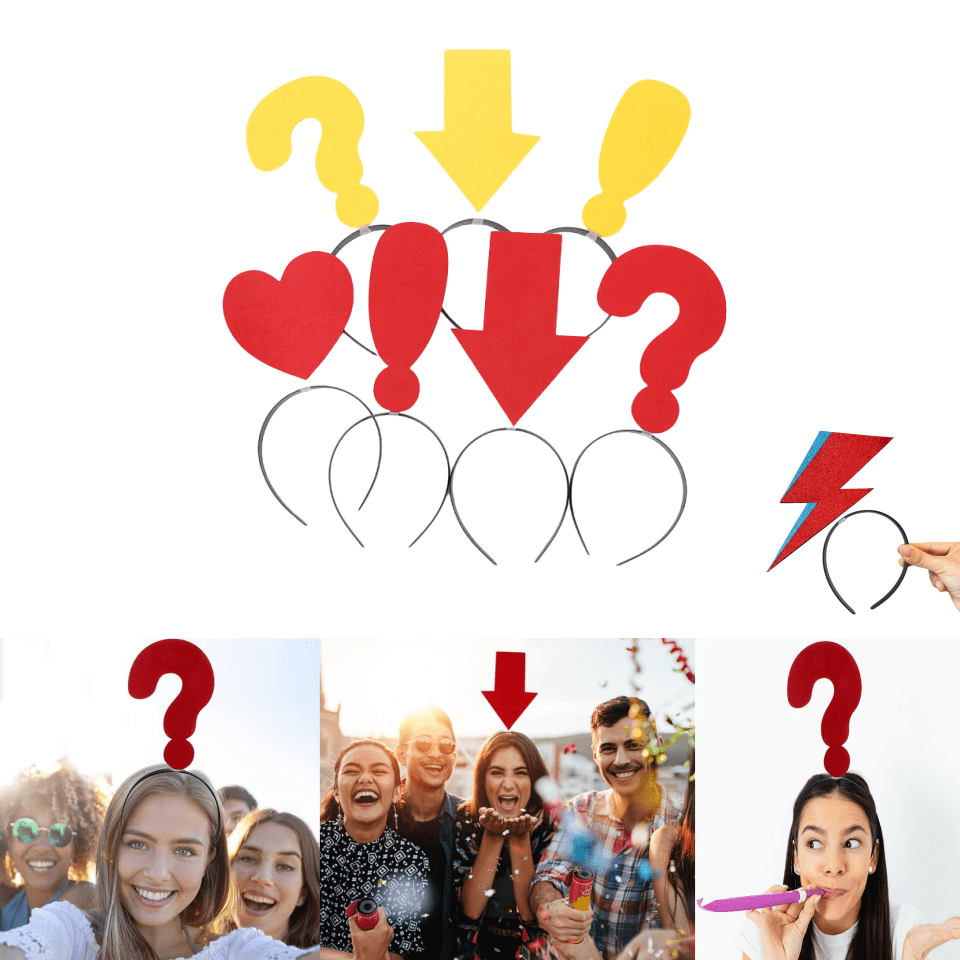 1 faixa elástica estilo flecha pop, arco de cabelo inovador para festa à fantasia, Halloween, Natal, decoração de festa de ano novo e adereços para fotos, vermelho