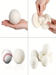 3/6pcs Reusable Laundry Dryer Balls, Fabric Softener Balls, Wrinkle Reducer For Washing Machine, Household Cleaning Supplies
