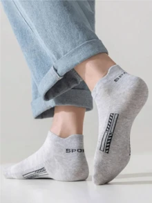 5 Pairs Plus Size Men's Thin Mesh Sports Ankle Socks For Summer - Multicolor - View 4