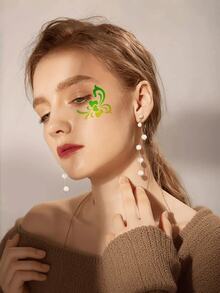 Juego de 16 piezas/set de plantillas reutilizables para pintura facial, adecuadas para maquillaje, cosplay y fiestas - Plantillas de PET para decoración de pared DIY, scrapbooking, acuarela y arte de garabatos, de vuelta a la escuela, útiles escolares - Blanco - Ver 9